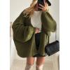 image:imageATHMILE Womens Fall Oversized Cardigan Sweaters Long Lantern Sleeve Knit Open Front Lightweight Winter Fashion Clothes 2026Army Green