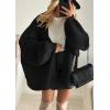 image:imageATHMILE Womens Fall Oversized Cardigan Sweaters Long Lantern Sleeve Knit Open Front Lightweight Winter Fashion Clothes 2026Black