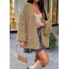image:imageATHMILE Womens Fall Oversized Cardigan Sweaters Long Lantern Sleeve Knit Open Front Lightweight Winter Fashion Clothes 2026Camel
