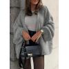 image:imageATHMILE Womens Fall Oversized Cardigan Sweaters Long Lantern Sleeve Knit Open Front Lightweight Winter Fashion Clothes 2026Gray
