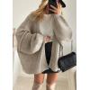 image:imageATHMILE Womens Fall Oversized Cardigan Sweaters Long Lantern Sleeve Knit Open Front Lightweight Winter Fashion Clothes 2026Grey Beige