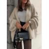 image:imageATHMILE Womens Fall Oversized Cardigan Sweaters Long Lantern Sleeve Knit Open Front Lightweight Winter Fashion Clothes 2026Grey Beige