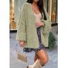 image:imageATHMILE Womens Fall Oversized Cardigan Sweaters Long Lantern Sleeve Knit Open Front Lightweight Winter Fashion Clothes 2026Light Gray Green