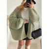 image:imageATHMILE Womens Fall Oversized Cardigan Sweaters Long Lantern Sleeve Knit Open Front Lightweight Winter Fashion Clothes 2026Light Gray Green