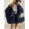 image:imageATHMILE Womens Fall Oversized Cardigan Sweaters Long Lantern Sleeve Knit Open Front Lightweight Winter Fashion Clothes 2026Navy Blue