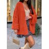 image:imageATHMILE Womens Fall Oversized Cardigan Sweaters Long Lantern Sleeve Knit Open Front Lightweight Winter Fashion Clothes 2026Orange