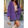 image:imageATHMILE Womens Fall Oversized Cardigan Sweaters Long Lantern Sleeve Knit Open Front Lightweight Winter Fashion Clothes 2026Purple