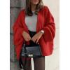 image:imageATHMILE Womens Fall Oversized Cardigan Sweaters Long Lantern Sleeve Knit Open Front Lightweight Winter Fashion Clothes 2026Red