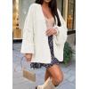 image:imageATHMILE Womens Fall Oversized Cardigan Sweaters Long Lantern Sleeve Knit Open Front Lightweight Winter Fashion Clothes 2026White
