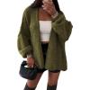 image:imageATHMILE Womens Fall Oversized Cardigan Sweaters Long Lantern Sleeve Knit Open Front Lightweight Winter Fashion Clothes 2026Army Green
