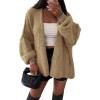 image:imageATHMILE Womens Fall Oversized Cardigan Sweaters Long Lantern Sleeve Knit Open Front Lightweight Winter Fashion Clothes 2026Camel