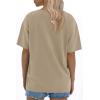 image:imageATHMILE Womens Oversized T Shirts Loose Fit Crewneck Short Sleeve Tops Summer Casual Blouse 2026 Y2K Basic Tee BeachKhaki
