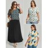 image:imageATHMILE Womens T Shirts Short Sleeve Summer Tops Pleated Dressy Casual Blouses Spring Clothes Beach Vacation 2026Black