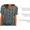 image:imageATHMILE Womens T Shirts Short Sleeve Summer Tops Pleated Dressy Casual Blouses Spring Clothes Beach Vacation 2026Floralblue