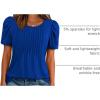 image:imageATHMILE Womens T Shirts Short Sleeve Summer Tops Pleated Dressy Casual Blouses Spring Clothes Beach Vacation 2026Royal Blue