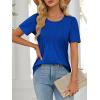 image:imageATHMILE Womens T Shirts Short Sleeve Summer Tops Pleated Dressy Casual Blouses Spring Clothes Beach Vacation 2026Royal Blue