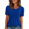 image:imageATHMILE Womens T Shirts Short Sleeve Summer Tops Pleated Dressy Casual Blouses Spring Clothes Beach Vacation 2026Royal Blue