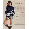 image:imageATHMILE Fall Mock Neck Striped Sweaters for Women 2026 Winter Turtleneck Long Sleeve Knit Sweater Fashion Pullover TopsNavy