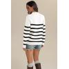 image:imageATHMILE Fall Mock Neck Striped Sweaters for Women 2026 Winter Turtleneck Long Sleeve Knit Sweater Fashion Pullover TopsWhite