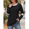 image:imageATHMILE Womens Long Sleeve Shirts Color Block Casual Crewneck Tops Tshirt Basic Tee Fall Fashion Clothes Trendy Outfits 2026Black