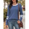 image:imageATHMILE Womens Long Sleeve Shirts Color Block Casual Crewneck Tops Tshirt Basic Tee Fall Fashion Clothes Trendy Outfits 2026Blue