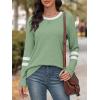 image:imageATHMILE Womens Long Sleeve Shirts Color Block Casual Crewneck Tops Tshirt Basic Tee Fall Fashion Clothes Trendy Outfits 2026Light Green