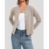 image:imageATHMILE Cropped Cardigan Sweaters for Women Long Sleeve Button Up Cable Knit Lightweight Cardigan Spring Clothes 2026Camel