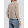 image:imageATHMILE Cropped Cardigan Sweaters for Women Long Sleeve Button Up Cable Knit Lightweight Cardigan Spring Clothes 2026Camel