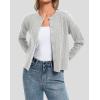 image:imageATHMILE Cropped Cardigan Sweaters for Women Long Sleeve Button Up Cable Knit Lightweight Cardigan Spring Clothes 2026Grey