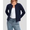 image:imageATHMILE Cropped Cardigan Sweaters for Women Long Sleeve Button Up Cable Knit Lightweight Cardigan Spring Clothes 2026Navy