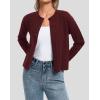image:imageATHMILE Cropped Cardigan Sweaters for Women Long Sleeve Button Up Cable Knit Lightweight Cardigan Spring Clothes 2026Wine