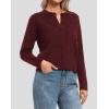 image:imageATHMILE Cropped Cardigan Sweaters for Women Long Sleeve Button Up Cable Knit Lightweight Cardigan Spring Clothes 2026Wine