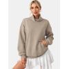 image:imageATHMILE Fleece Sweatshirt for Women Oversized Sweatshirts with Pockets Turtleneck Pullover Fashion Outfits Clothes 2026Coffeegrey