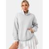 image:imageATHMILE Fleece Sweatshirt for Women Oversized Sweatshirts with Pockets Turtleneck Pullover Fashion Outfits Clothes 2026Gray