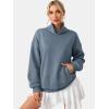 image:imageATHMILE Fleece Sweatshirt for Women Oversized Sweatshirts with Pockets Turtleneck Pullover Fashion Outfits Clothes 2026Gray Blue