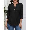 image:imageATHMILE Long Sleeve Shirts for Women 2026 Fall Outfits Henley Dressy Casual Tops Trendy Blouses Cute TShirts Fashion ClothesHalfblack