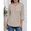 image:imageATHMILE Long Sleeve Shirts for Women 2026 Fall Outfits Henley Dressy Casual Tops Trendy Blouses Cute TShirts Fashion ClothesHalfbrown Stripe