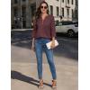 image:imageATHMILE Long Sleeve Shirts for Women 2026 Fall Outfits Henley Dressy Casual Tops Trendy Blouses Cute TShirts Fashion ClothesHalfburgundy