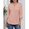 image:imageATHMILE Long Sleeve Shirts for Women 2026 Fall Outfits Henley Dressy Casual Tops Trendy Blouses Cute TShirts Fashion ClothesHalfcoral