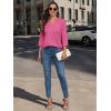 image:imageATHMILE Long Sleeve Shirts for Women 2026 Fall Outfits Henley Dressy Casual Tops Trendy Blouses Cute TShirts Fashion ClothesHalfhot Pink
