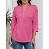 image:imageATHMILE Long Sleeve Shirts for Women 2026 Fall Outfits Henley Dressy Casual Tops Trendy Blouses Cute TShirts Fashion ClothesHalfhot Pink
