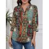 image:imageATHMILE Long Sleeve Shirts for Women 2026 Fall Outfits Henley Dressy Casual Tops Trendy Blouses Cute TShirts Fashion ClothesHalfpaisley
