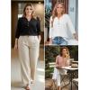 image:imageATHMILE Long Sleeve Shirts for Women 2026 Fall Outfits Henley Dressy Casual Tops Trendy Blouses Cute TShirts Fashion ClothesHalfwhite