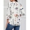 image:imageATHMILE Long Sleeve Shirts for Women 2026 Fall Outfits Henley Dressy Casual Tops Trendy Blouses Cute TShirts Fashion ClothesHalfwhite Floral
