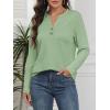 image:imageATHMILE Long Sleeve Shirts for Women 2026 Fall Outfits Henley Dressy Casual Tops Trendy Blouses Cute TShirts Fashion ClothesLight Green
