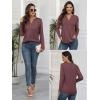 image:imageATHMILE Long Sleeve Shirts for Women 2026 Fall Outfits Henley Dressy Casual Tops Trendy Blouses Cute TShirts Fashion ClothesWine Red