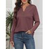 image:imageATHMILE Long Sleeve Shirts for Women 2026 Fall Outfits Henley Dressy Casual Tops Trendy Blouses Cute TShirts Fashion ClothesWine Red