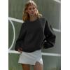 image:imageATHMILE Oversized Sweatshirt for Women Crewneck Fleece Long Sleeve Pullover Hoodies Tops Fall Fashion Outfits ClothesBlack