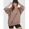 image:imageATHMILE Oversized Sweatshirt for Women Crewneck Fleece Long Sleeve Pullover Hoodies Tops Fall Fashion Outfits ClothesCoffeegrey