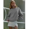 image:imageATHMILE Oversized Sweatshirt for Women Crewneck Fleece Long Sleeve Pullover Hoodies Tops Fall Fashion Outfits ClothesDark Grey